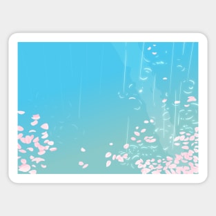 Cherry Blossoms Petals On River Sticker